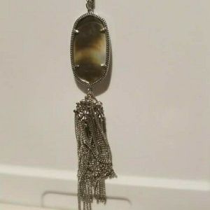 Kendra Scott black pearl and silver Rayne necklace